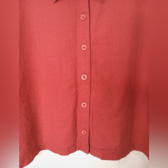 Studio Ease Red Linen Blend Button-Up Shirt Plus Size 20W - Picture 5 of 7